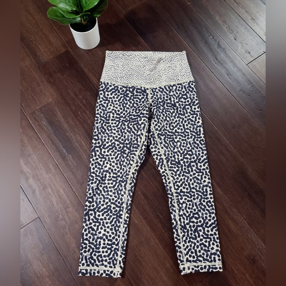 Lululemon Wunder Under Leopard Print Crop II Fold Down Luon Leggings